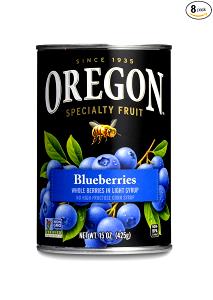 1 Oz Blueberries (Solids and Liquids, Heavy Syrup, Canned)
