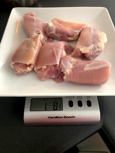 1 Oz Boneless, Cooked Chicken Thigh