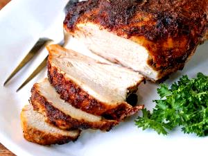 1 Oz Boneless Roasted Light and Dark Turkey Meat (Skin Eaten)