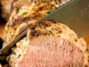 1 Oz Boneless (yield After Cooking) Loin Pork Roast (Lean and Fat Eaten)