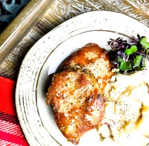 1 Oz Boneless (yield After Cooking) Pork Chop (Lean and Fat Eaten)