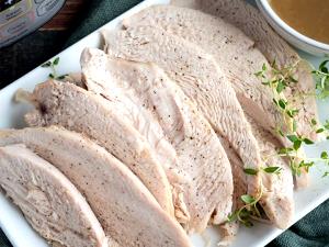1 Oz Boneless (yield After Skin Removed) Roasted Light Turkey Meat (Skin Not Eaten)