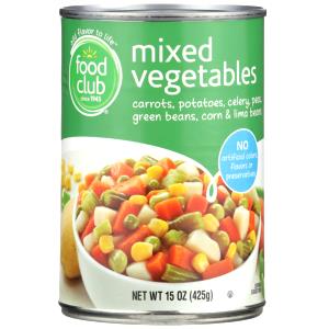 1 Oz, Canned, Yields Cooked Mixed Vegetables (Corn, Lima Beans, Peas, Green Beans and Carrots, from Canned, Fat Not Added in Cooking)