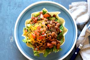 1 Oz Chalupa with Beef, Cheese, Lettuce, Tomato and Salsa