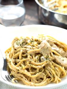 1 Oz Chicken or Turkey, Noodles and Vegetables in Cream Sauce, White Sauce or Mushroom Soup-Based Sauce (Including Carrots, Broccoli, and/or Dark-Green Leafy), Mixture)