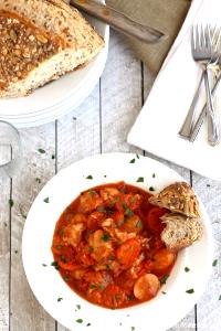 1 Oz Chicken or Turkey Stew with Potatoes and Vegetables in Tomato- Based Sauce