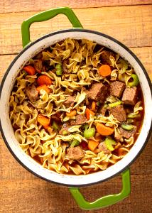 1 Oz Chunky Style Beef Vegetable Stew Type Soup with Noodles