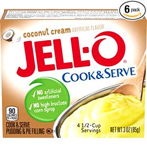 1 Oz Coconut Cream Puddings (Dry Mix, with Whole Milk)