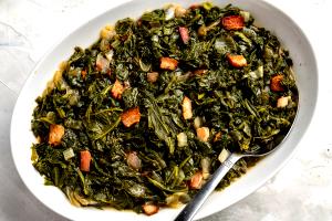 1 Oz Cooked Mustard Cabbage (Fat Not Added in Cooking)