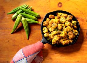 1 Oz Cooked Okra (from Canned, Fat Added in Cooking)