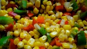 1 Oz Cooked Red or Green Corn with Peppers