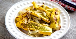 1 Oz Cooked Summer Squash and Onions (Fat Not Added in Cooking)