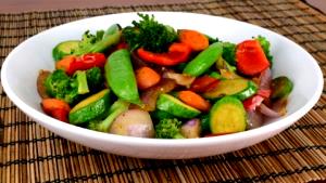 1 Oz Cooked Vegetable Combination with Soy-Based Sauce (Including Carrots, Broccoli, and/or Dark-Green Leafy)
