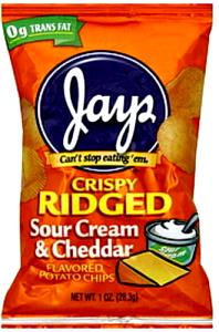 1 oz Crispy Ridged Sour Cream & Cheddar Flavored Potato Chips