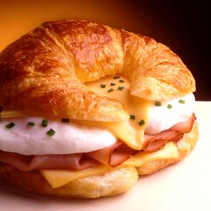 1 Oz Croissant with Egg, Cheese and Ham
