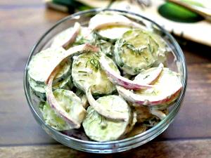 1 Oz Cucumber Salad with Creamy Dressing