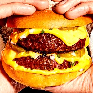 1 Oz Double Cheeseburger on Double-Decker Bun