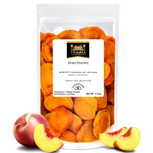 1 Oz Dried Peaches (Without Added Sugar, Sulfured, Stewed)