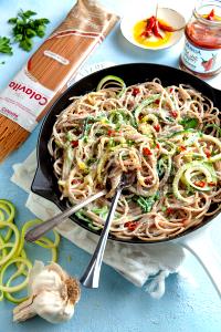 1 Oz, Dry, Yields Whole Wheat Spaghetti (Fat Added in Cooking)