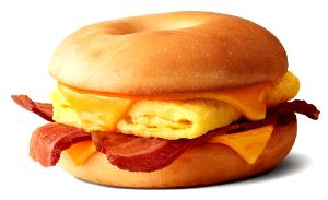 1 Oz Egg, Cheese and Bacon on Bagel