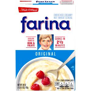 1 Oz Farina Cereal (Without Salt, Cooked with Water, Enriched)