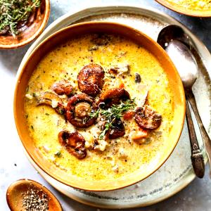 1 Oz Fish and Rice with (Mushroom) Soup