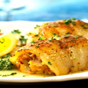 1 Oz Flounder with Crab Stuffing