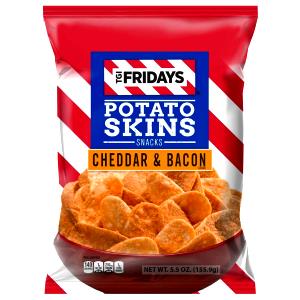 1 Oz Fried Potato Skins with Cheese and Bacon