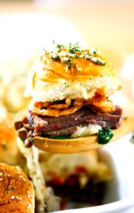 1 Oz Fried Roast Beef Sandwich Dipped in Egg (with Gravy and Spread)