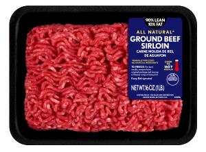 1 Oz Ground Beef, Raw, 90% Lean