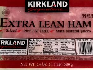 1 Oz Ham (Boneless, Extra Lean and Regular, Cured, Canned)