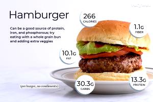 1 Oz Hamburger (Single Patty with Condiments and Vegetables)
