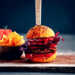 1 Oz Hamburger with 1 Oz Meat, Tomato and/or Catsup on Miniature Bun