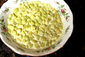 1 Oz Immature Lima Beans Creamed or with Cheese Sauce (from Fresh)