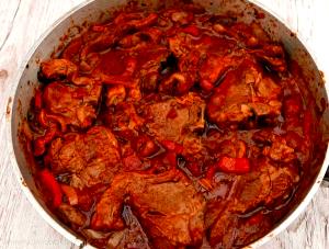 1 Oz Lamb or Mutton and Potatoes with Tomato-Based Sauce (Mixture)