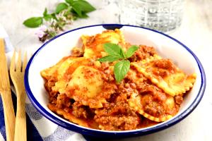 1 Oz Meat Filled Ravioli with Tomato Sauce or Meat Sauce