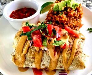 1 Oz Meatless Chimichanga with Beans, Cheese, Lettuce and Tomato