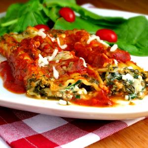 1 Oz Meatless Vegetable and Cheese Filled Manicotti with Tomato Sauce