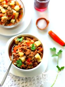 1 Oz Mexican Style with Potatoes Ground Beef and Pork Seasoned Stewed (Picadillo De Carne De Rez Y Puerco Con Papas)
