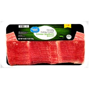 1 Oz Of Lower Sodium Smoked or Cured Bacon
