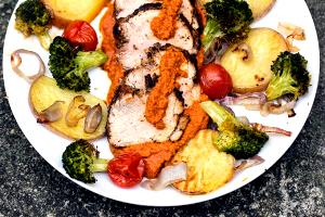 1 Oz Pork, Potatoes and Vegetables (Including Carrots, Broccoli, and/or Dark-Green Leafy, Mixture)