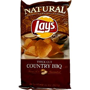 1 Oz Potato Chips, Country Bbq, Thick Cut Natural