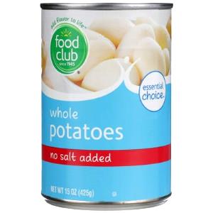 1 Oz Potatoes (Drained Solids, No Salt Added, Canned)