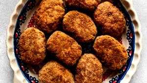 1 Oz Raw (yield After Cooking) Breaded Ground Pork or Patty