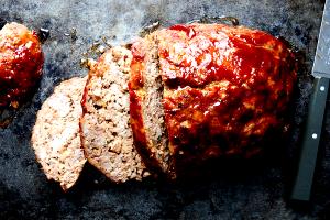 1 Oz Raw (yield After Cooking) Meat Loaf with Beef, Veal and Pork