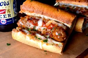 1 Oz Sausage and Spaghetti Sauce Sandwich