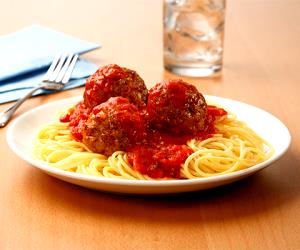 1 Oz Spaghetti with Tomato Sauce and Meatballs