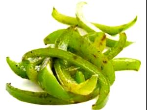 1 Oz Sweet Green Peppers (Without Salt, Frozen, Drained, Cooked, Boiled)