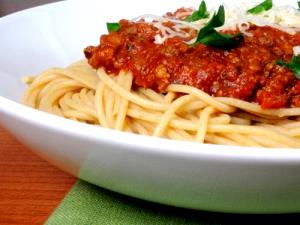 1 Oz Whole Wheat Spaghetti Noodles with Meat Sauce