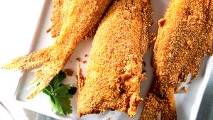 1 Oz, With Bone (yield After Bone Removed) Baked Breaded or Battered Fish
